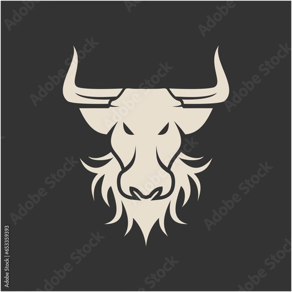 Obraz Bearded bull logo design