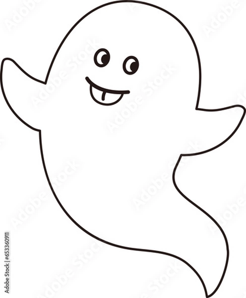 Obraz Cute halloween ghost outline