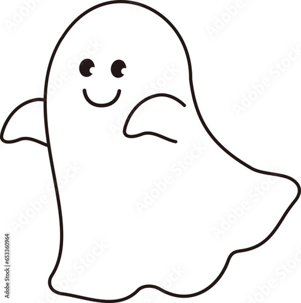 Obraz Cute halloween ghost outline