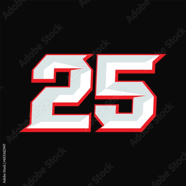 Fototapeta Number Racing 25 Design Vector