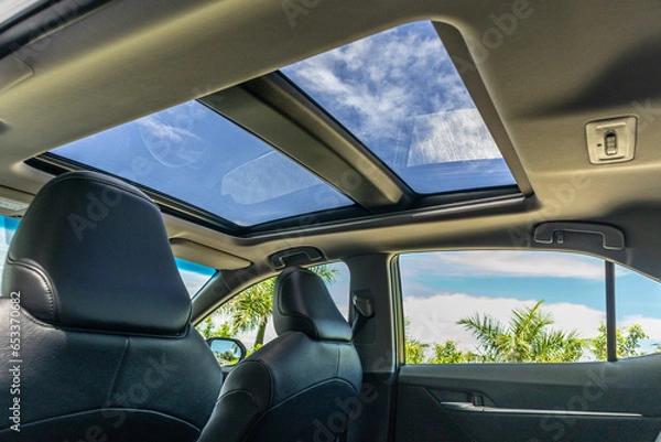 Fototapeta Hong Kong, China June 10, 2021 : Toyota Camry Sun-woof June 10 2021 in Hong Kong.