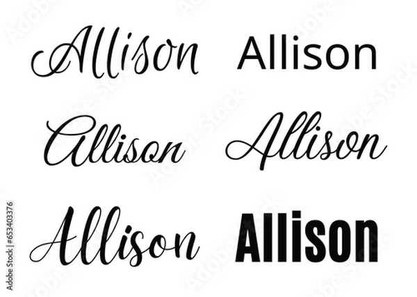 Fototapeta Allison svg . Allison Baby Name svg. Allison Wedding Name svg
