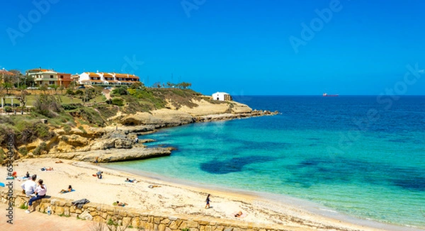 Fototapeta scenic colorful view of Spiaggia di Balai - Balai Beach at Porto Torres Sardinia