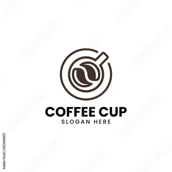 Obraz Initial Coffee cup logo design