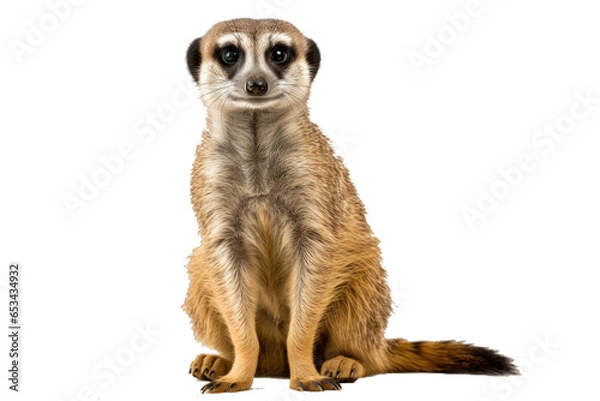 Fototapeta Transparent PNG of a Meerkat. Transparent Background PNG. Isolated PNG. Generative AI