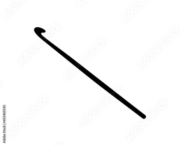 Obraz Crochet hook illustration. Vector black silhouette.