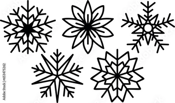 Fototapeta Christmas snowflake laser cut, paper cut, cricut vector file bundle