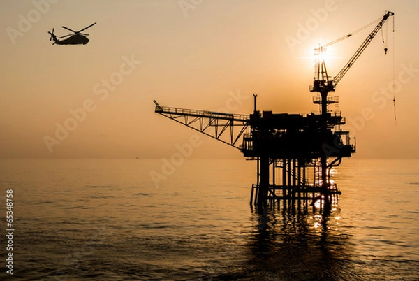 Obraz oil platform on the sea
