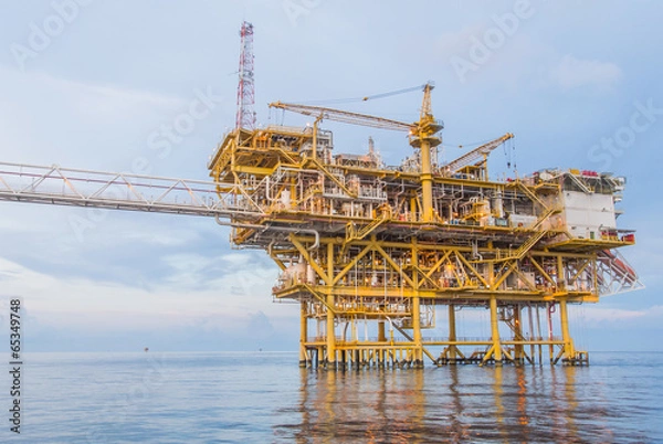Obraz oil production platform on the sea