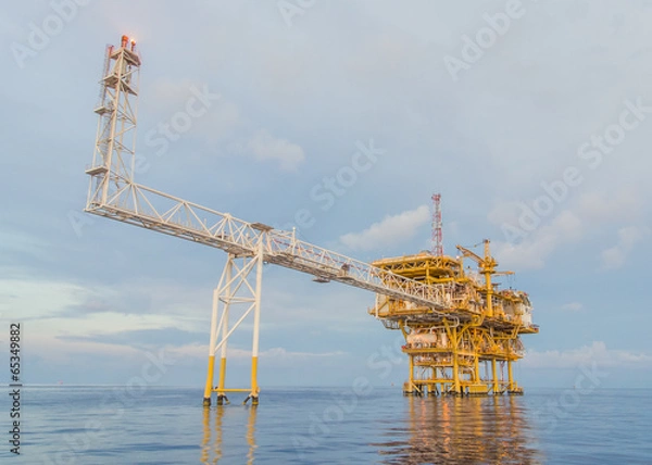 Obraz oil production platform on the sea