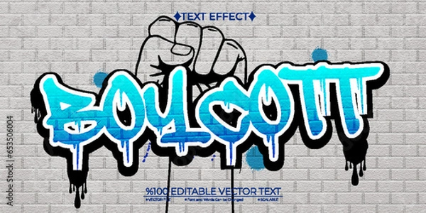 Obraz Graffiti Boycott Editable Vector Text Effect