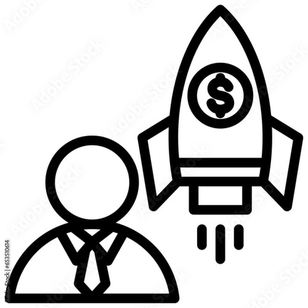 Obraz Launch Business Outline Icon
