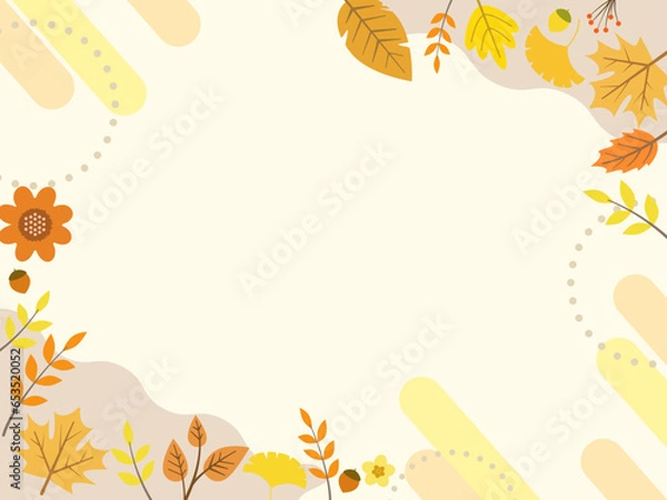 Fototapeta 秋フレーム　秋背景　autumn frame　autumn background