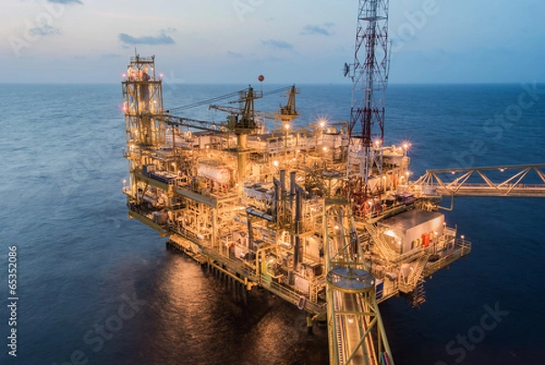 Obraz oil production platform on the sea