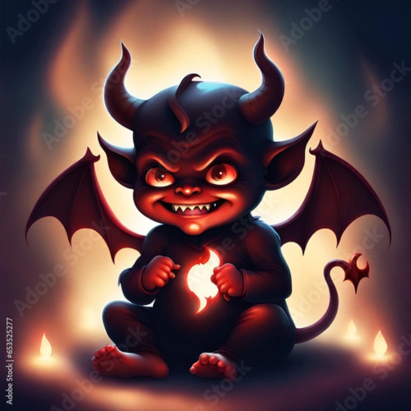 Fototapeta Little devil cute demon