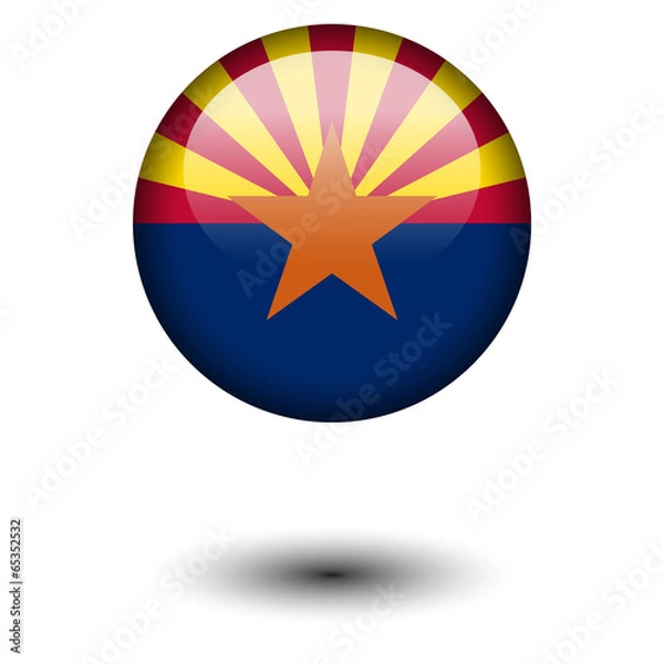 Fototapeta Flag button illustration - Arizona