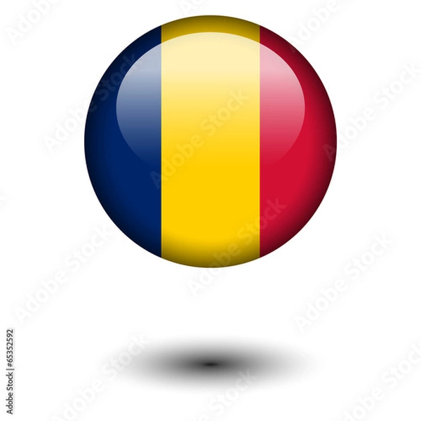 Fototapeta Flag button illustration - Chad