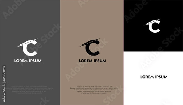 Obraz Letter C logo design with different background colour