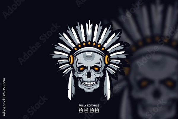 Obraz Apache SKull Mascot Logo