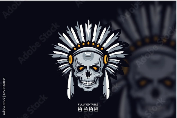 Obraz Apache SKull Mascot Logo