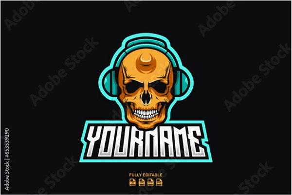 Obraz DJ SKull Mascot Logo