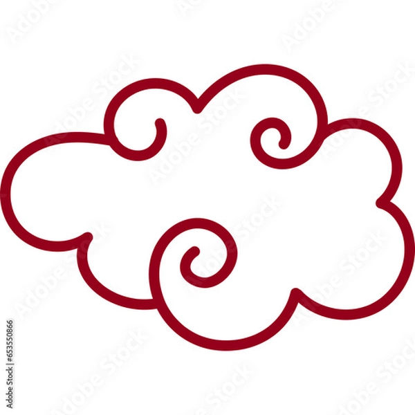 Fototapeta Chinesse Cloud Line Icon