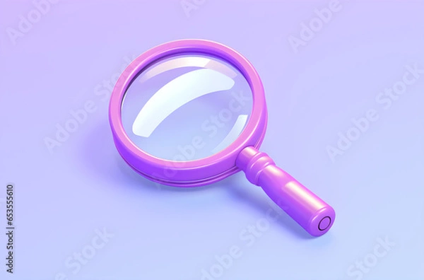 Fototapeta magnifying glass isolated on white 3d render 