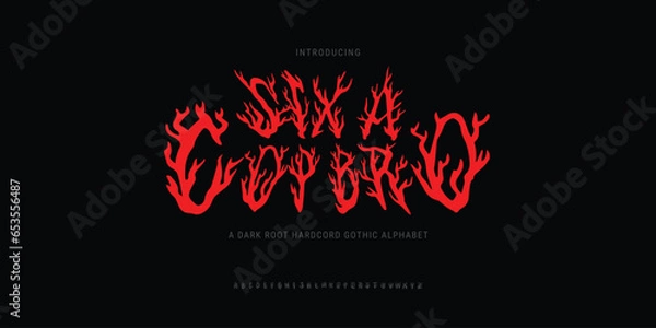 Obraz Handrawn hardcore Metal Font vector