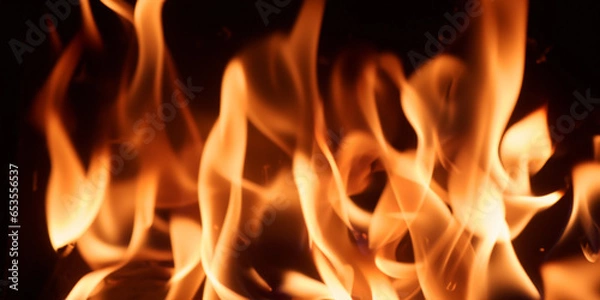 Obraz 暗闇に燃え上がる炎