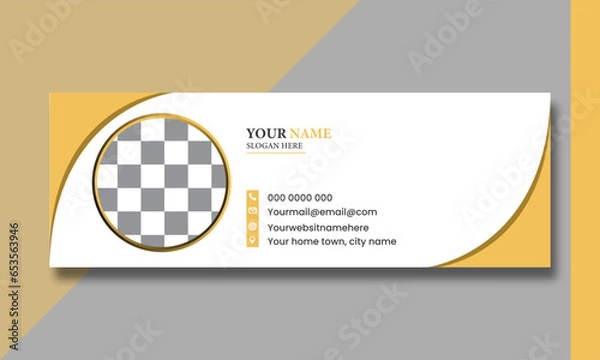 Fototapeta Email signature modern template design layout. Emailers personal business minimalist personal web social media cover.