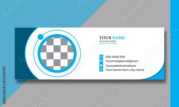 Fototapeta Email signature modern template design layout. Emailers personal business minimalist personal web social media cover.