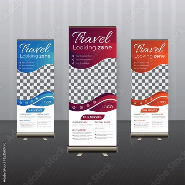 Obraz travel roll up banner design