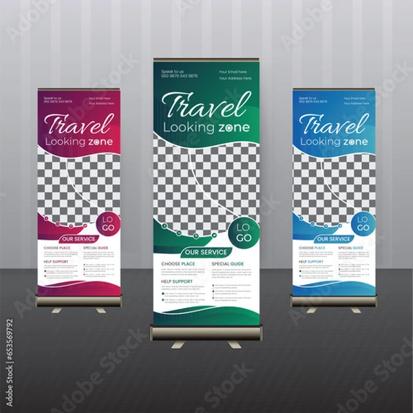 Obraz travel roll up banner design