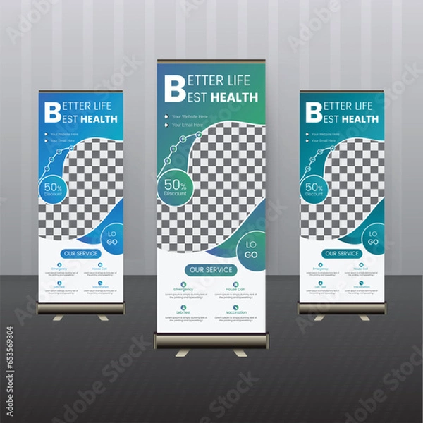 Obraz medical roll up banner design