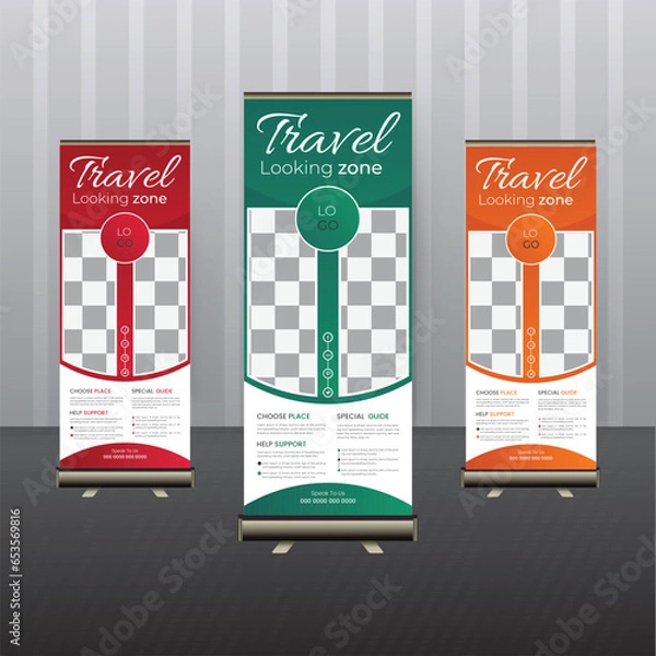 Obraz travel roll up banner design