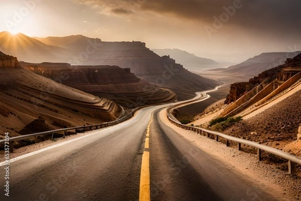 Fototapeta road to the mountains