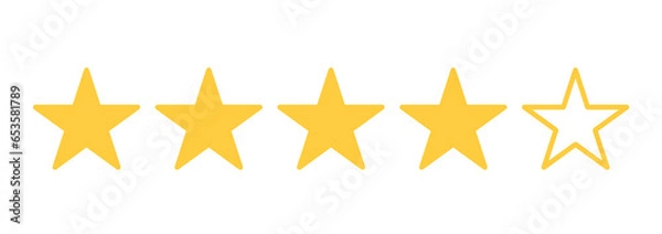 Fototapeta シンプルな黄色の4つ星マーク