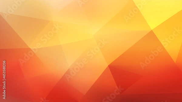 Fototapeta Yellow orange red abstract background for design. Geometric shapes. Triangles, squares, stripes, lines. Color gradient. Modern, futuristic. Generative Ai