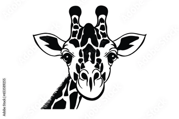 Fototapeta Funny Giraffe Elegance Unleashed: Exquisite High-Resolution Vector Portrait for Your Creative Journey