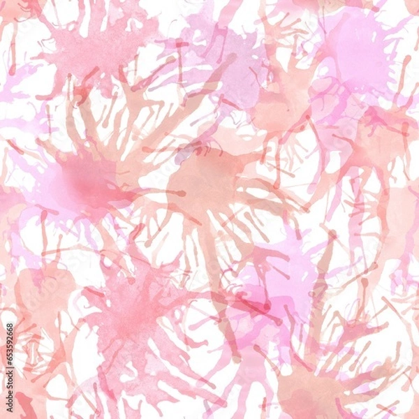 Obraz Pink watercolour abstract seamless pattern