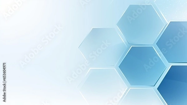 Fototapeta free photos Abstract light blue polygon background.Generative AI