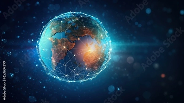 Obraz Concept of innovation technology network Concept of innovation, idea, technology network Generative AI	