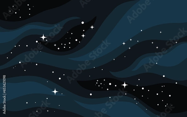 Obraz Vector space background . Cute flat style template with Stars in Outer space