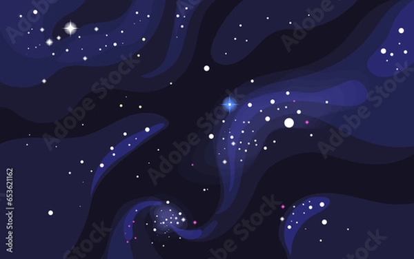 Obraz Vector space background . Cute flat style template with Stars in Outer space