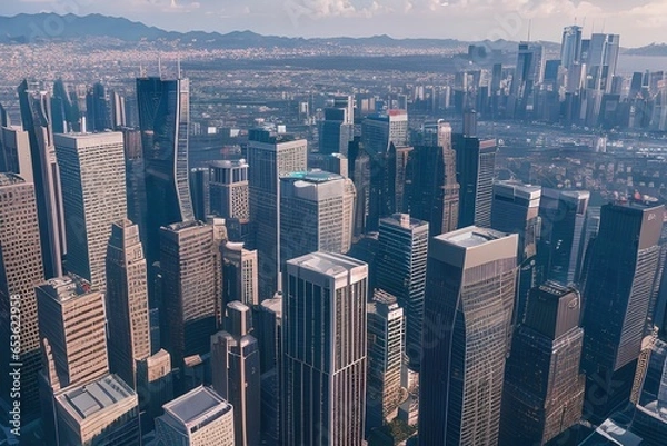 Fototapeta 都会の空撮