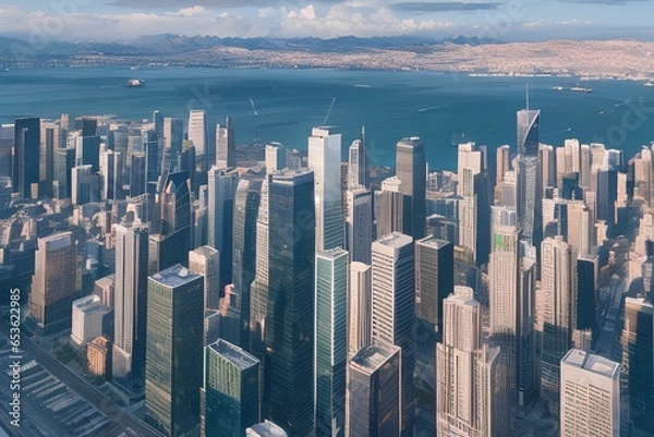 Fototapeta 都会の空撮