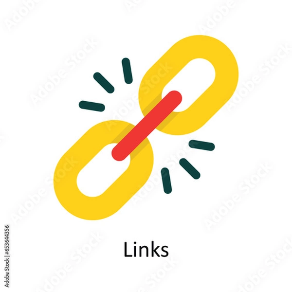 Fototapeta Links vector Flat Icon Design illustration. Symbol on White background EPS 10 File 