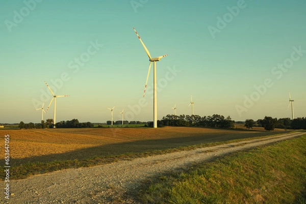 Obraz wind turbines farm