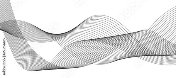 Fototapeta Modern vector background with grey wavy lines.