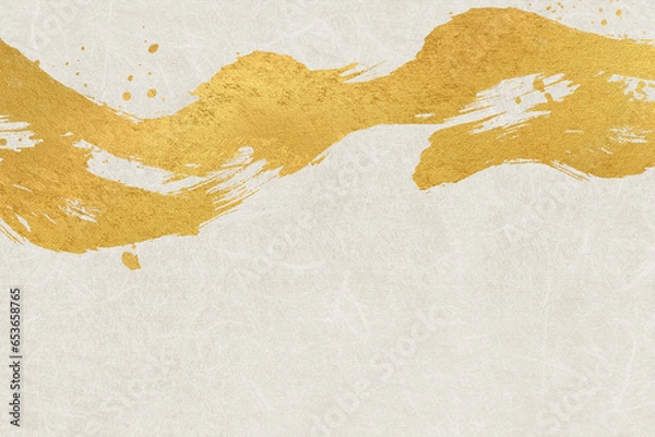 Fototapeta 金色の毛筆アート高級感のある和風背景
